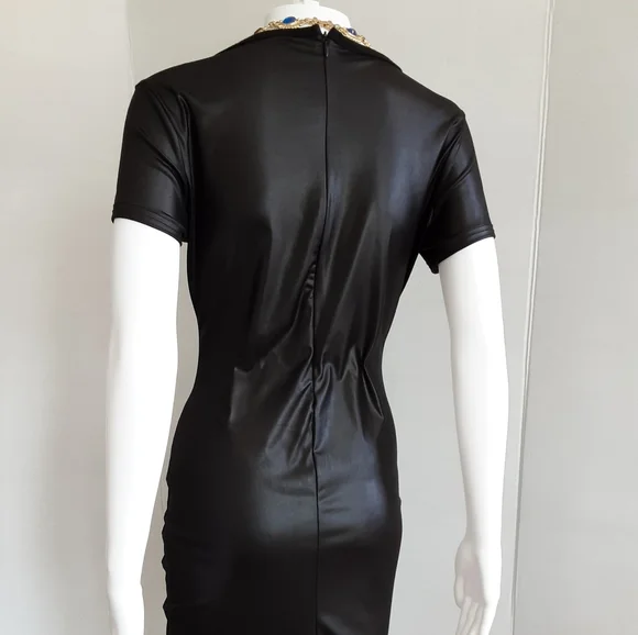 BLACK BODYCON T-SHIRT DRESS SZ M (8/10) - Picture 6 of 7